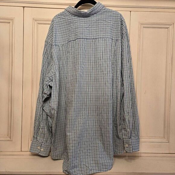 IZOD Plaid Button Doen Green Blue 3XL - Picture 8 of 8